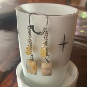 Yellow stone earrings
